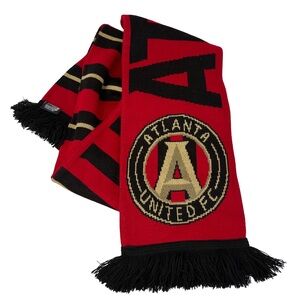 Atlanta United FC MLS Soccer Scarf Red Black Striped Ruffneck 2tone